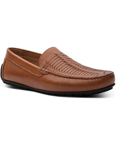 Blake McKay Tucson Woven Slip-on Driving Moccasin Loafer Shoes - Brown