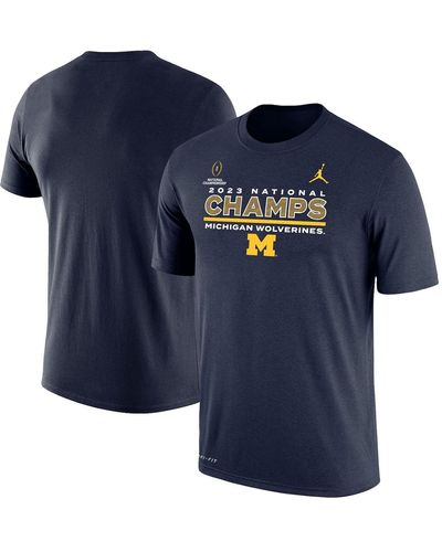Nike Brand Michigan Wolverines College Football Playoff 2023 National Champions Performance T-shirt - Blue
