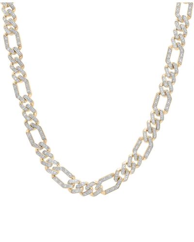 Macy's Diamond Figaro Link 24" Chain Necklace (1 Ct. T.w. - Metallic