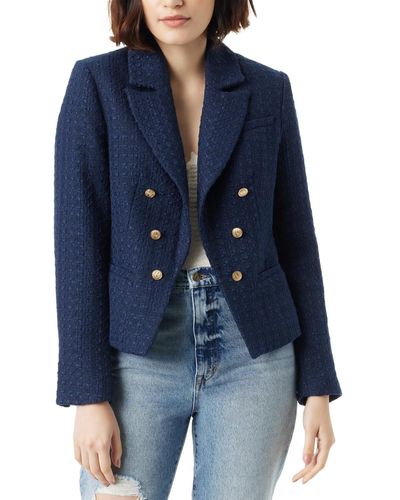 Sam Edelman Cheryl Notched-collar Button-front Blazer - Blue