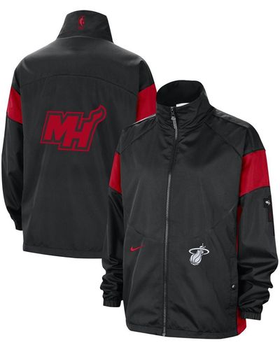 Nike Black/red Miami Heat 2023/24 City Edition Courtside Swoosh Fly Full-zip Jacket