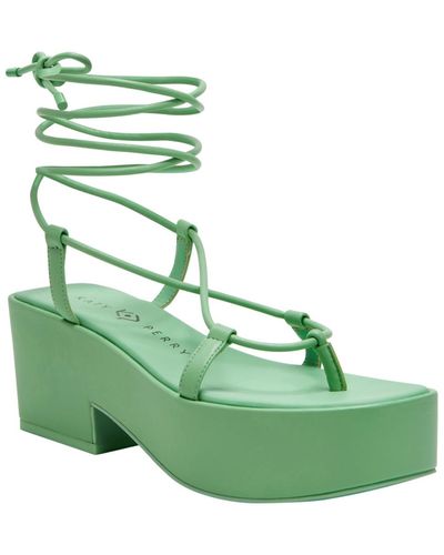 Katy Perry The Busy Bee Lace Up Wedge Sandals - Green
