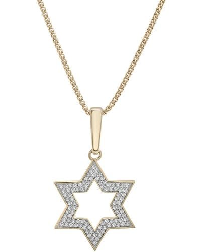 Macy's Diamond Star Of David 22" Pendant Necklace (1/2 Ct. T.w.) - Metallic