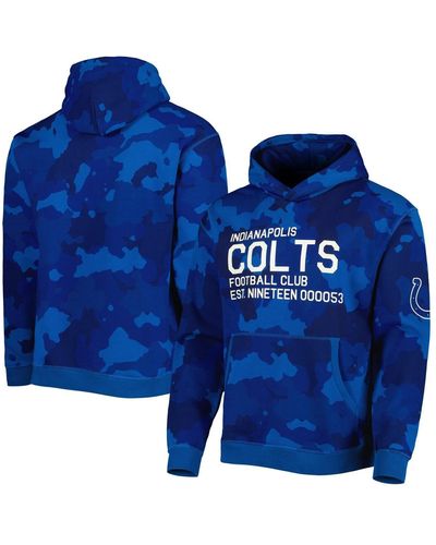 The Wild Collective Indianapolis Colts Camo Pullover Hoodie - Blue