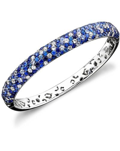 Effy Shades Of Sapphire Bangle Bracelet (10-3/8 Ct. T.w.) In Sterling Silver - Blue