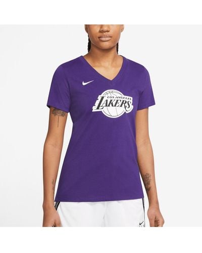 Nike Los Angeles Lakers 2022/23 City Edition Essential V-neck T-shirt - Purple