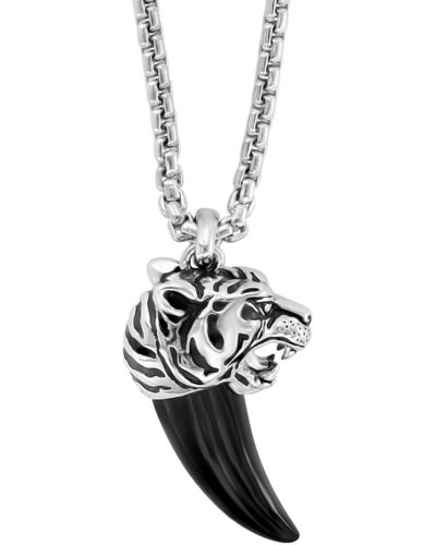 Effy Effy Onyx Claw Tiger 22" Pendant Necklace - Metallic
