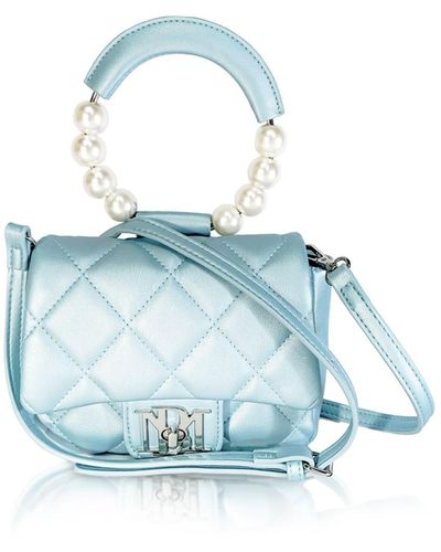 Badgley Mischka Mini Flap Quilted Handbag - Blue