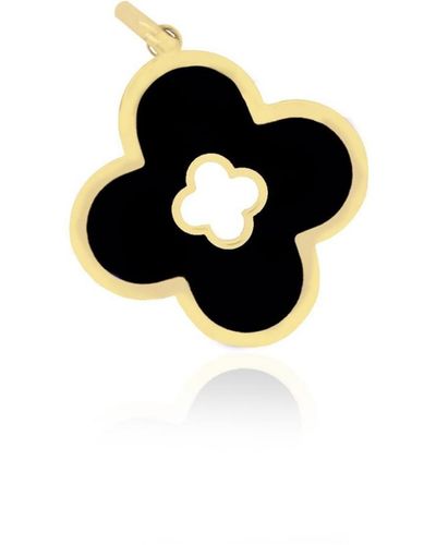 The Lovery Onyx Clover Cut Out Charm - Black