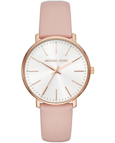 Michael Kors Mk2748 Pyper Rose-gold Stainless Steel And Leather Watch - Multicolor