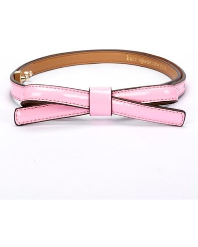Kate Spade 12mm Patent Shoestring Bow Belt - Red