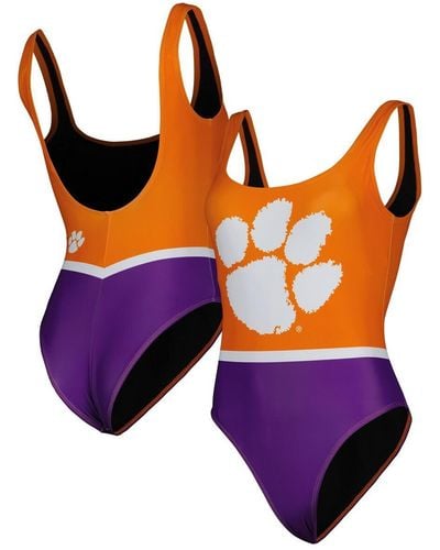 FOCO Clemson Tigers One-piece Bathing Suit - Orange