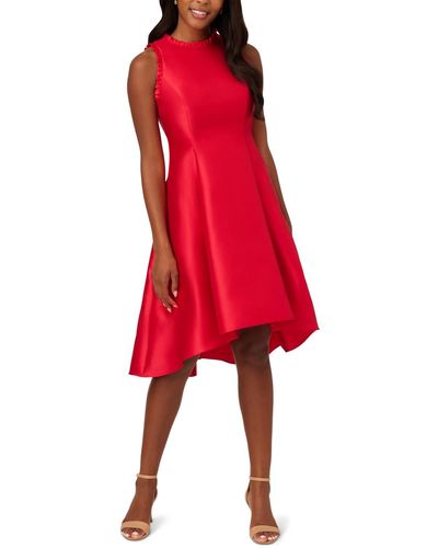 Adrianna Papell Pleat-skirt Fit & Flare Dress - Red