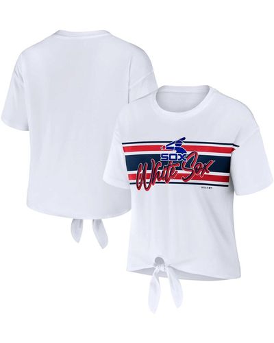 WEAR by Erin Andrews Chicago Sox Front Tie T-shirt - White