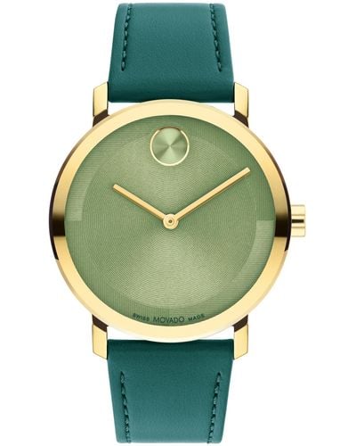 Movado Bold Evolution 2.0 Swiss Quartz Leather Watch 40mm - Green