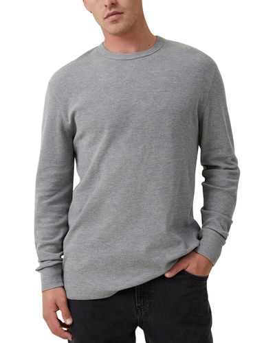 Cotton On Rib Long Sleeve T-shirt - Gray