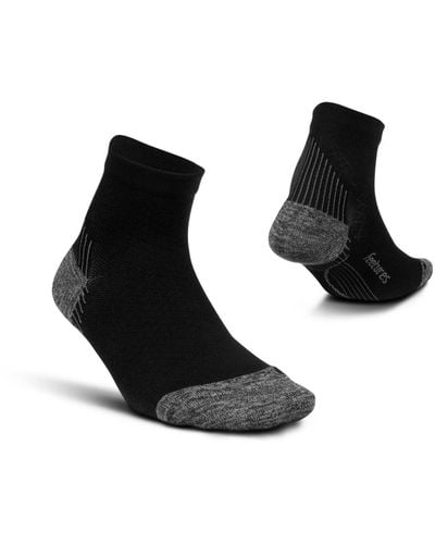 Feetures Plantar Fasciitis Relief Cushion Quarter Sock- Targeted Compression Sock - Black