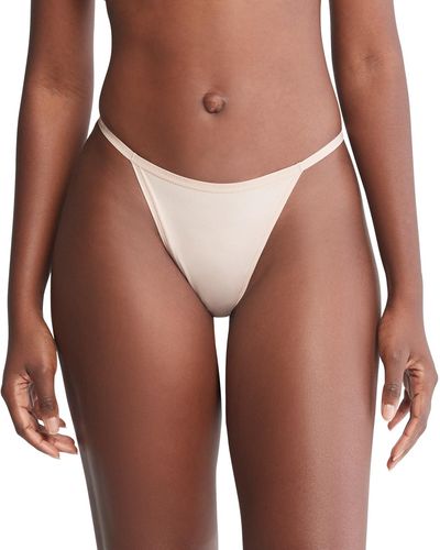 Calvin Klein Ideal Stretch Micro High-leg String Bikini Underwear Qd5176 - Brown