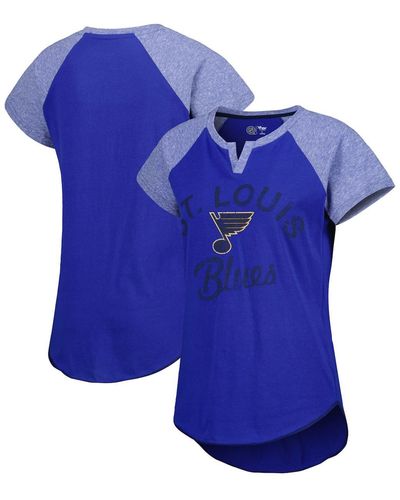 Starter St. Louis S Grand Slam Raglan Notch Neck T-shirt - Blue