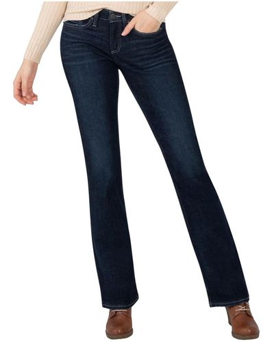 Silver Jeans Co. The Curvy Mid Rise Bootcut Jeans - Blue