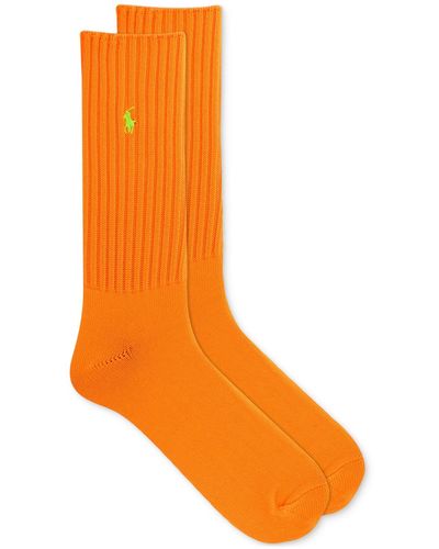 Polo Ralph Lauren Fluorescent Slouch Crew Socks - Orange