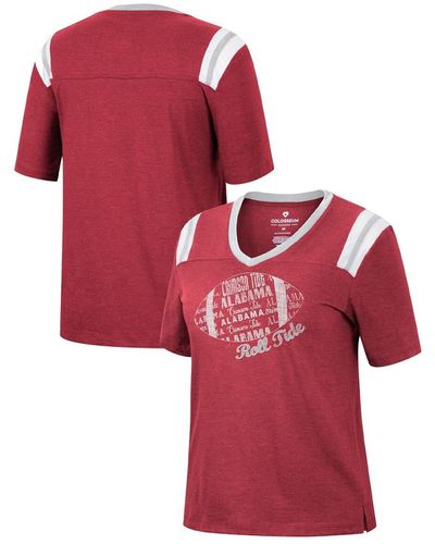 Colosseum Athletics Heathered Alabama Tide 15 Min Early Football V-neck T-shirt