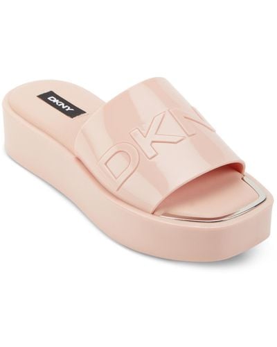 DKNY Laren Platform Slide Sandals - Pink