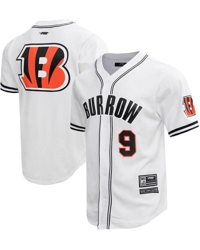 Pro Standard Joe Burrow Cincinnati Bengals Baseball Player Button-up Shirt - White