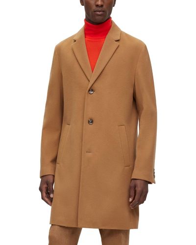 BOSS Boss By Fully Lined Regular-fit Coat - Brown