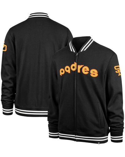 '47 47 Brand San Diego Padres Wax Pack Pro Camden Full-zip Track Jacket - Black
