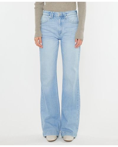 Kancan High Rise Wide Flare Jeans - Blue