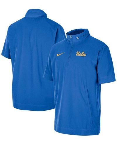 Nike Ucla Bruins Coaches Quarter-zip Short Sleeve Jacket - Blue