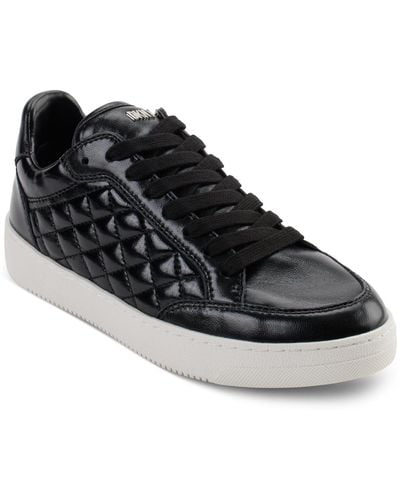 DKNY Oriel Quilted Lace-up Low-top Sneakers - Black
