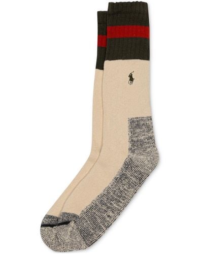 Polo Ralph Lauren Stripe Cuff Utility Socks - Natural
