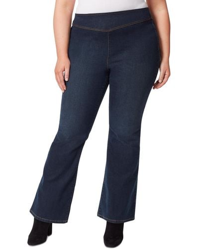 Jessica Simpson Trendy Plus Size Pull-on Flare Jeans - Blue