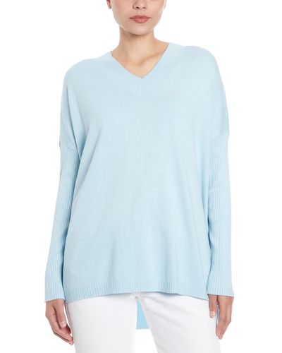 Joseph A V-neck Pullover Sweater - Blue