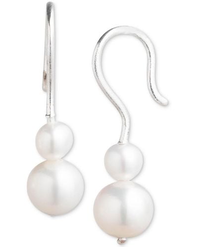 Ralph Lauren Lauren Sterling Silver Genuine Freshwater Pearl Drop Earrings - White