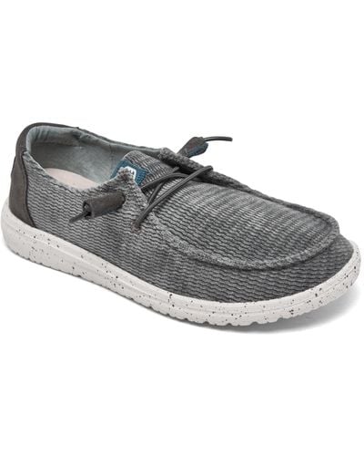 Hey Dude Wendy Corduroy Slip-on Casual Moccasin Sneakers From Finish Line - Gray