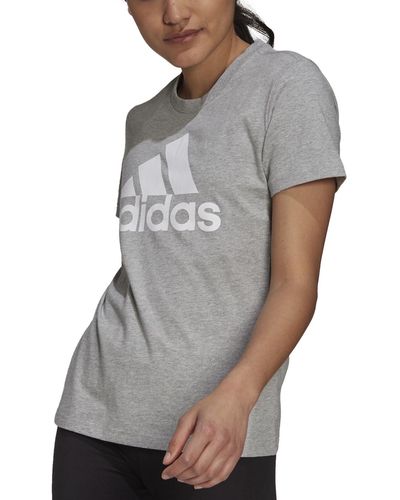 adidas Essentials Logo Cotton T-shirt, Xs-4x - Gray