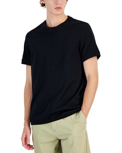 Alfani Mercerized Cotton Short Sleeve Crewneck T-shirt - Black
