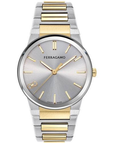 Ferragamo Salvatore Swiss Two-tone Stainless Steel Bracelet Watch 41mm - Metallic