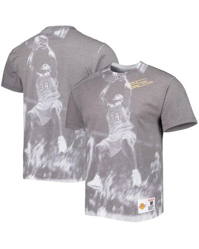 Mitchell & Ness Shaquille O'neal Los Angeles Lakers Above The Rim Sublimated T-shirt - Gray