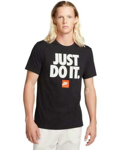 Nike Sportswear Relaxed-fit Just Do It Logo Graphic T-shirt - Black