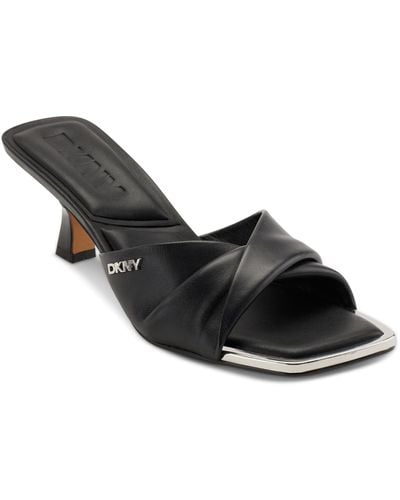 DKNY Jolaine Twist Slide Sandals - Black