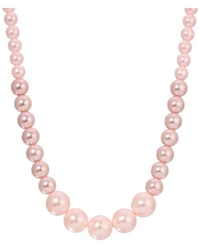 2028 Imitation Pearl Strand Necklace - Pink