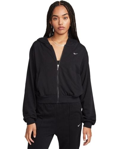 Nike Sportswear Chill Terry Loose-fit Full-zip French-terry Hoodie - Black