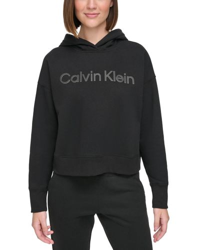 Calvin Klein Logo Drop-shoulder Hoodie - Black