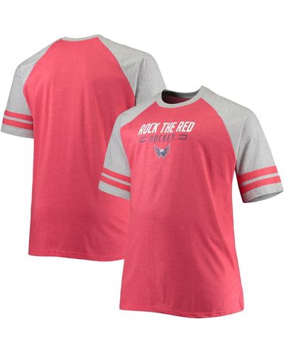 Profile Washington Capitals Big And Tall Raglan T-shirt - Pink