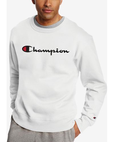 Champion Powerblend Fleece Logo Sweatshirt - White