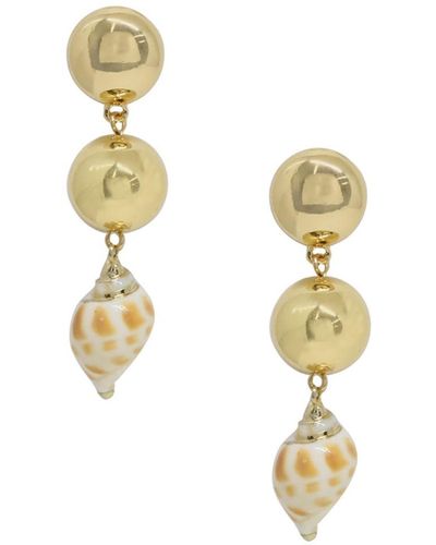 Ettika Conch Shell Drop Earrings - Metallic